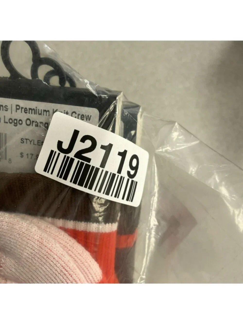 NWT Cleveland Browns Strideline Men's Premium Knit Crew Socks 3-Pack M/L J2119